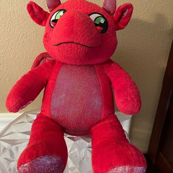 Build a Bear Red Magic Quest Red Dragon Plush - Picture 2 of 10